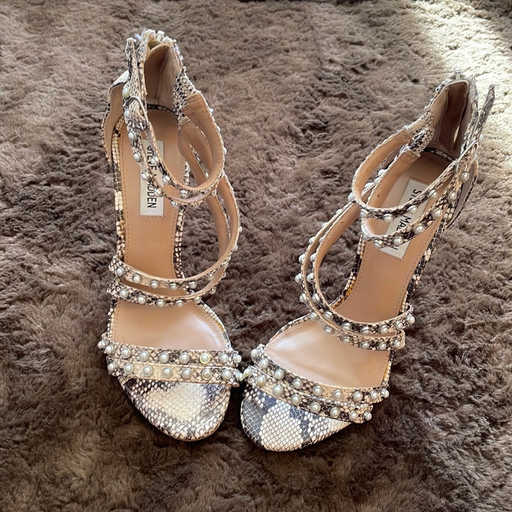 Sexy pair of  snake skin heel sandal